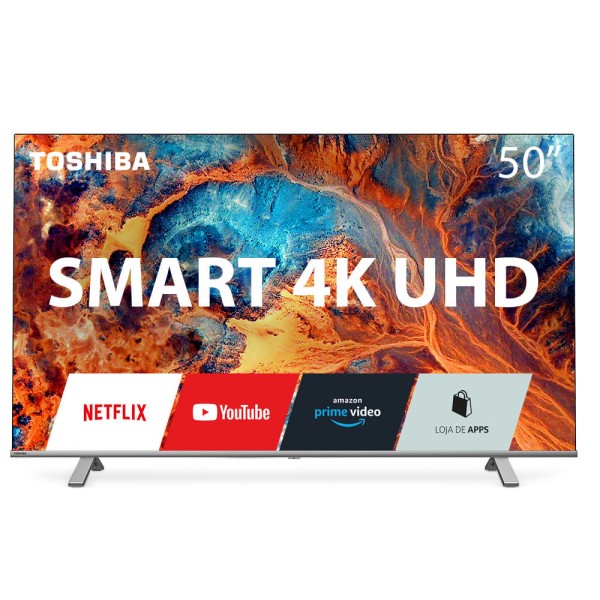 Tela Toshiba 50 Pol. 50C350KB 4K Smart VIDAA HDR Entradas HDMI + USB + RJ45 + AV + P2 - TB004