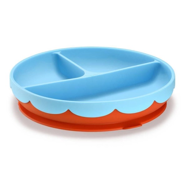 Encontraproduto.com.br - Prato De Silicone Divisória Ventosa Yummy! Fisher-price Azul