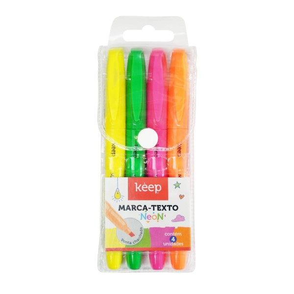 Marca Texto Neon 4 Cores Keep - MR069