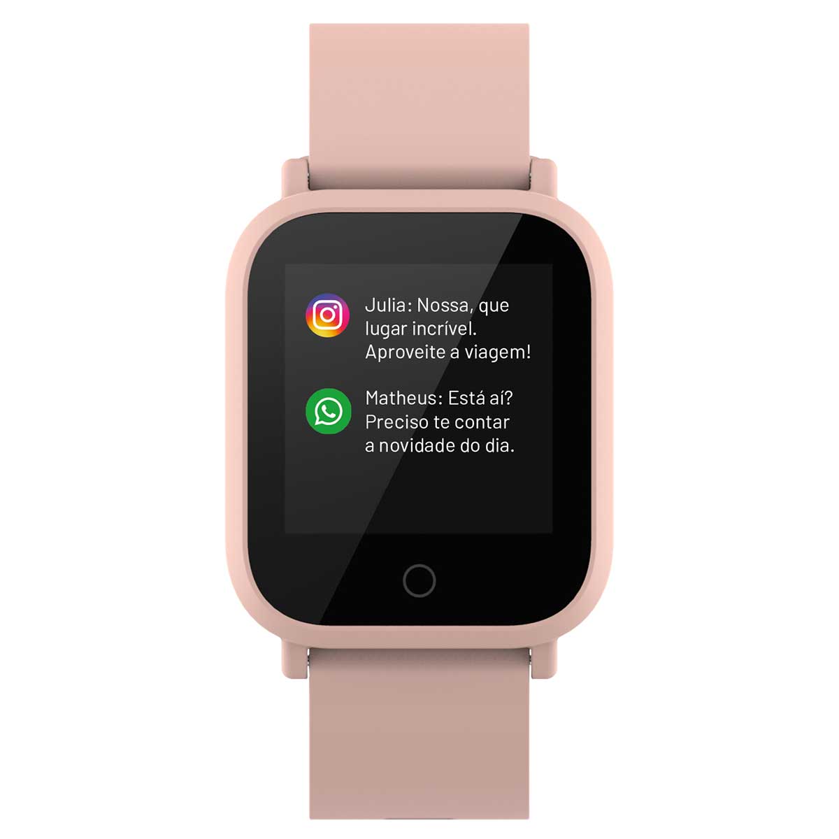 Encontraproduto.com.br - Smartwatch L1 Rose BLE 5.0 HR Leitura De Msg A Prova D Água IP68 Atrio - ES437