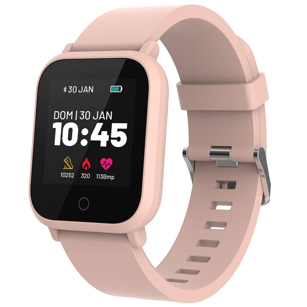 Encontraproduto.com.br - Smartwatch L1 Rose BLE 5.0 HR Leitura De Msg A Prova D Água IP68 Atrio - ES437