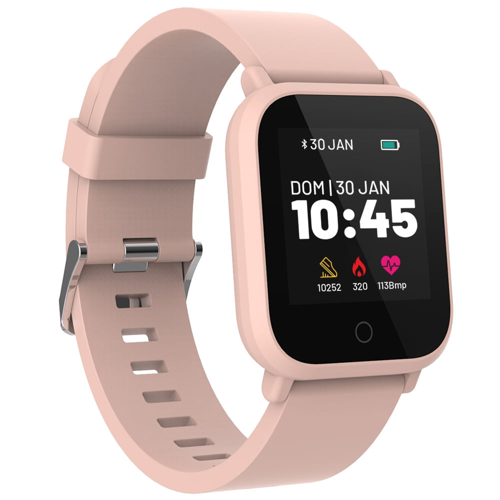 Encontraproduto.com.br - Smartwatch L1 Rose BLE 5.0 HR Leitura De Msg A Prova D Água IP68 Atrio - ES437