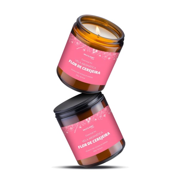 Encontraproduto.com.br - Vela Aromática De Flor De Cerejeira - 200g -Multilaser Hc523