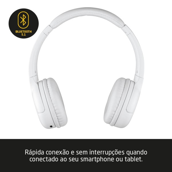 Encontraproduto.com.br - Headphone Bluetooth Flow Branco Pulse - PH394