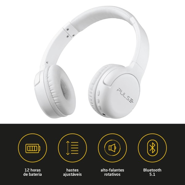 Encontraproduto.com.br - Headphone Bluetooth Flow Branco Pulse - PH394