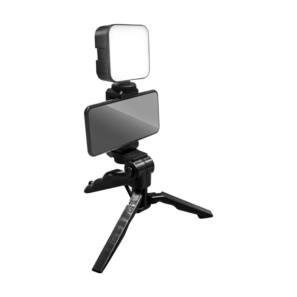 Encontraproduto.com.br - Kit Vlog Com Tripé e Luz Led Para Smartphone Multilaser - AC401 AC401