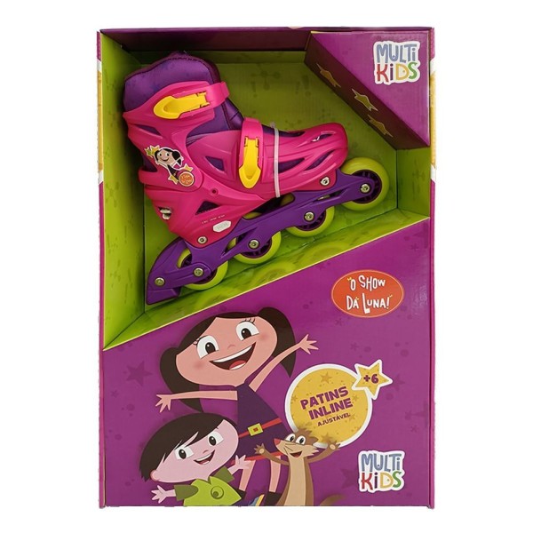 Encontraproduto.com.br - Patins Inline Show Da Luna Multikids Ajustável  35 Ao 38 