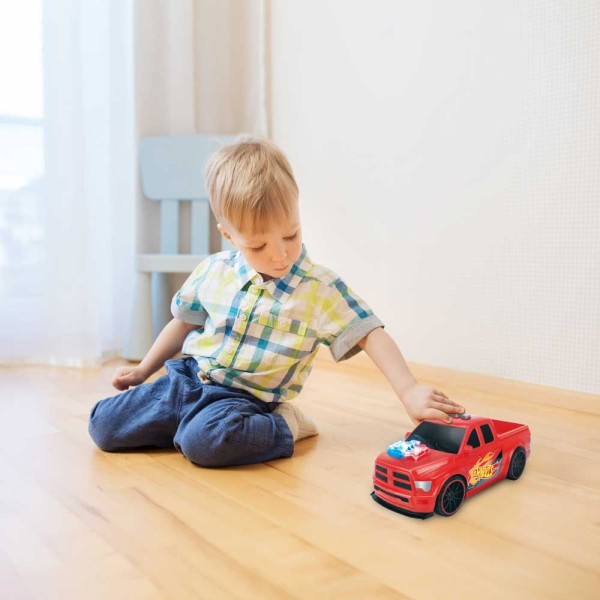 Encontraproduto.com.br - Hot Wheels Carro Pick Up Truck Vermelho Com Luz e Som Multikids - BR1820