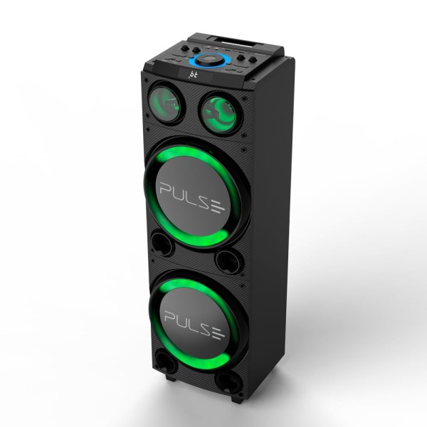 Encontraproduto.com.br - Caixa de Som Amplificada Multi Pulse Torre Double SP507 1800W Bluetooth USB Microfone