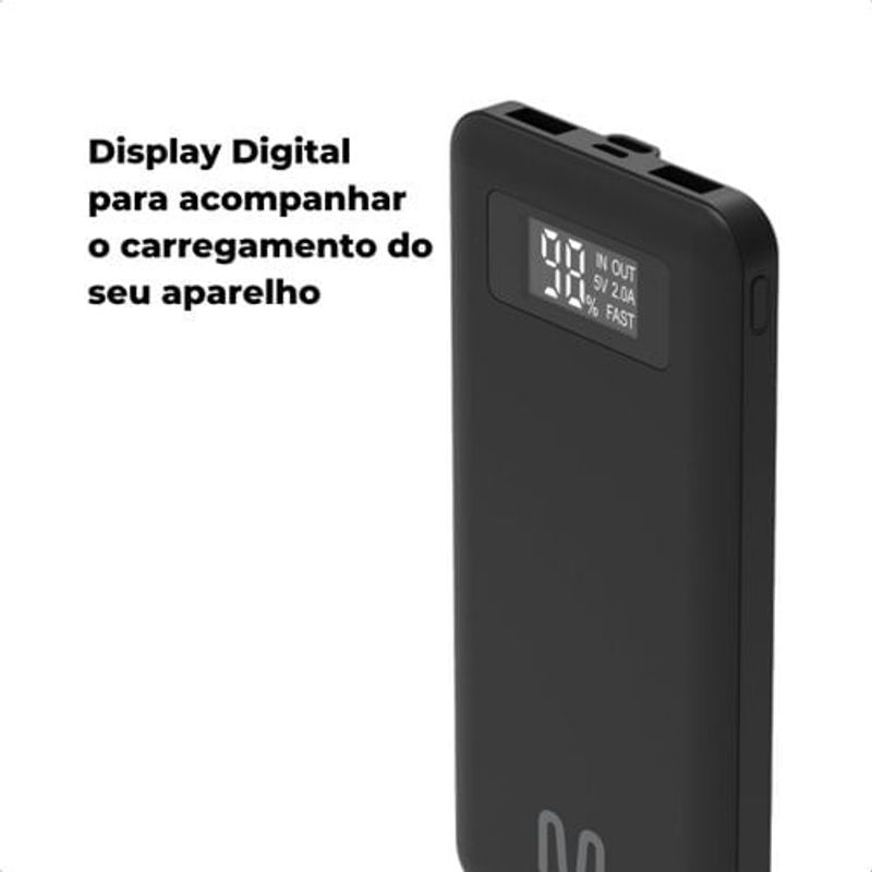 Encontraproduto.com.br - Power Bank 10000 Mah Com Display Lcd - CB165