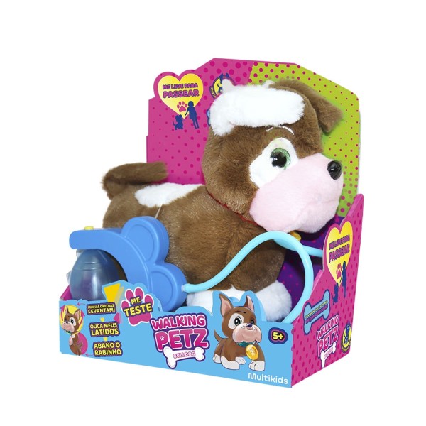 Encontraproduto.com.br - Walking Petz Bulldog Multikids - Br1874 Marrom