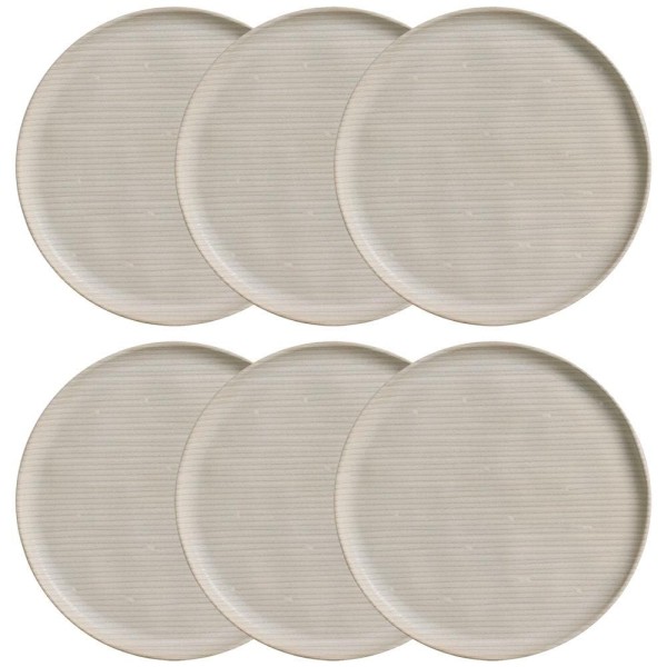 Encontraproduto.com.br - Conjunto com 6 Pratos Rasos Porto Brasil Bio Infinita em Stoneware 27,5 cm – Cinza