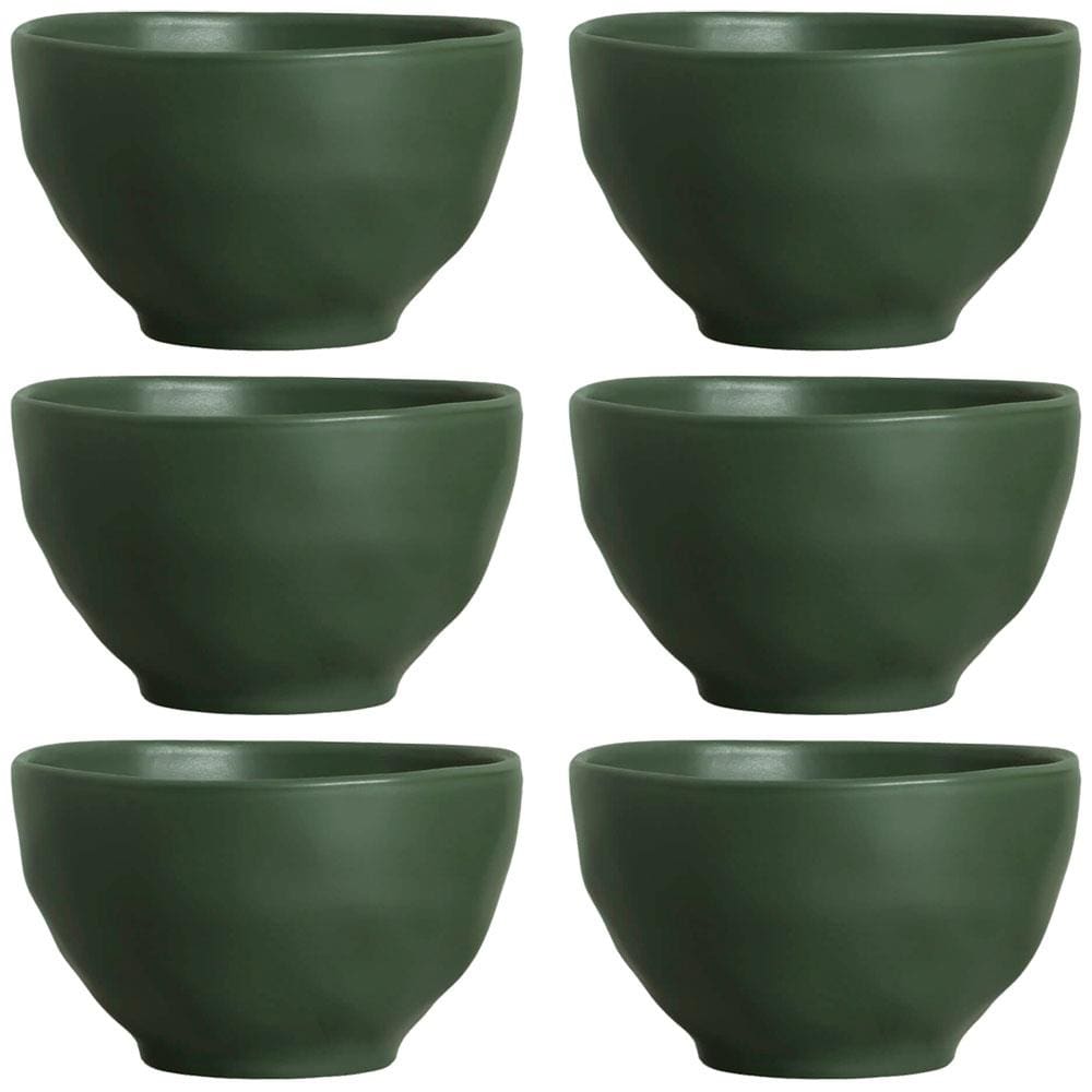Encontraproduto.com.br - Conjunto de Bowls Porto Brasil Orgânico Leaf em Stoneware Verde 558 ml - 6 Peças