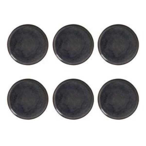 Conjunto de Pratos Rasos Porto Brasil Bio Titanium com 6 Peças - Azul