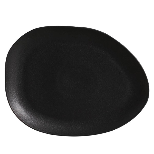 Encontraproduto.com.br - Prato Raso Oval Orgânico Preto Matte Porto Brasil 31x24 cm