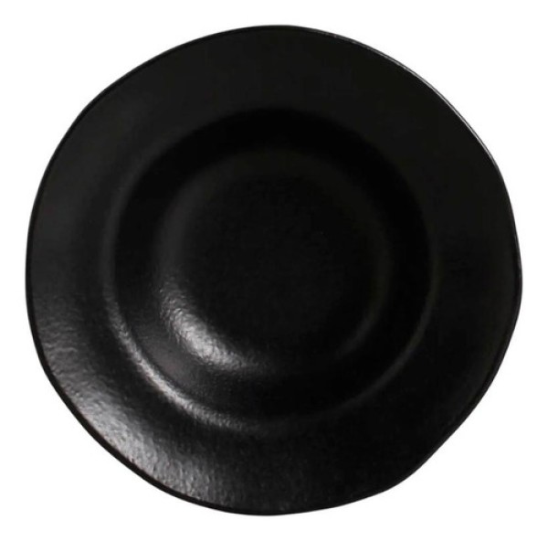 Prato Entrada Sobremesa Cerâmica Preto Matte 19cm 1unid