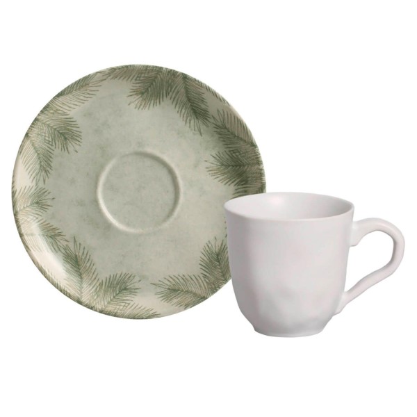 Encontraproduto.com.br - Xícara Café Bio Tropicalia Porto Brasil 120 ml com Pires