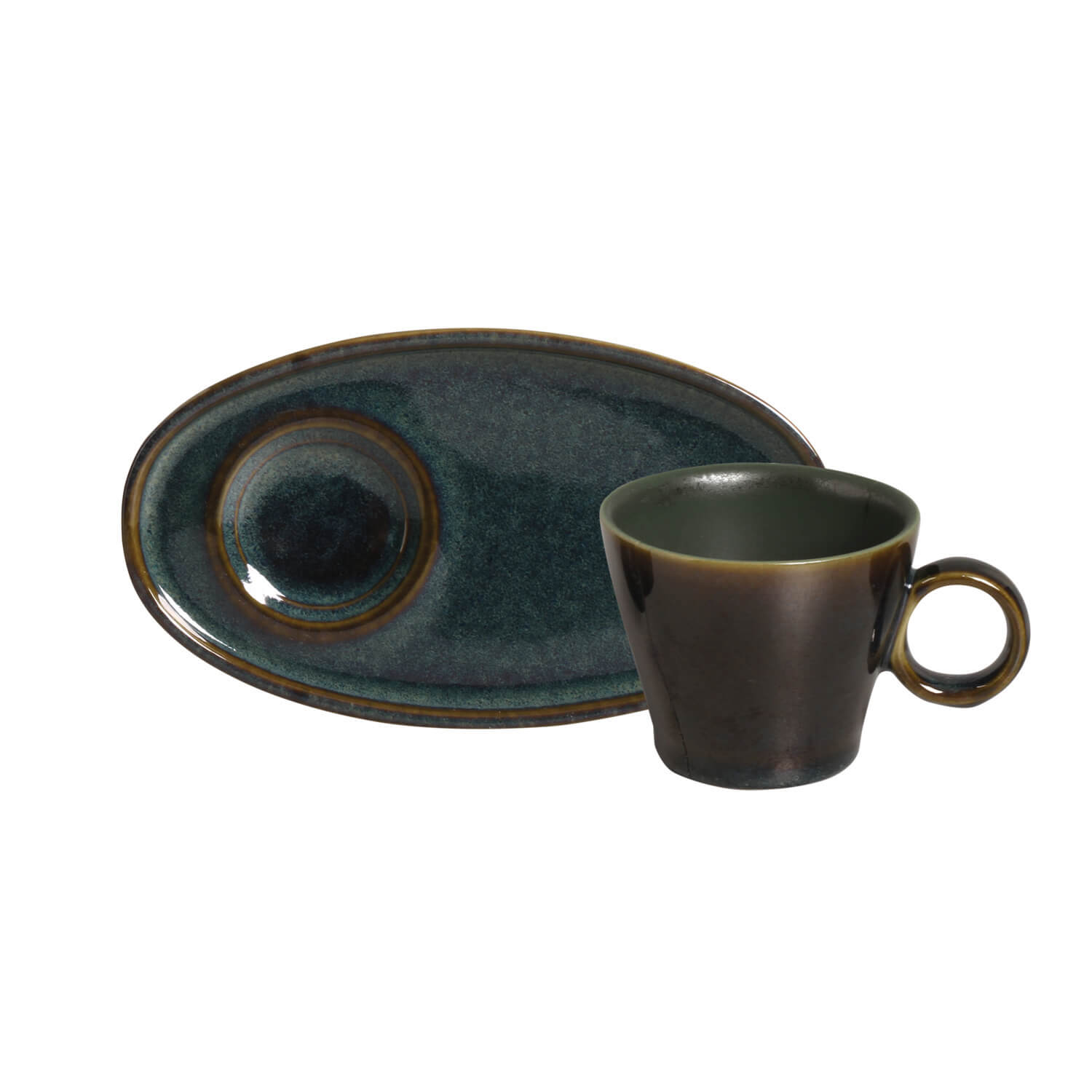 Xícara de Café em Cerâmica 110ml Geo Porto Brasil Azul