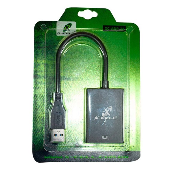 Encontraproduto.com.br - Cabo conversor USB Macho x HDMI Fêmea XC-ADP-36 X-CELL