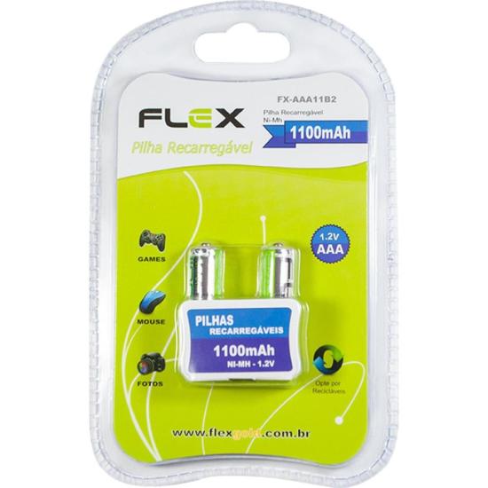 Pilha Recarregável AAA 1.2V 1100mAh (Com2 Pilhas) Flex