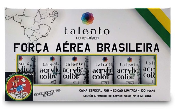 Kit Tinta Acrílica para Modelismo FAB com 6 Cores Talento