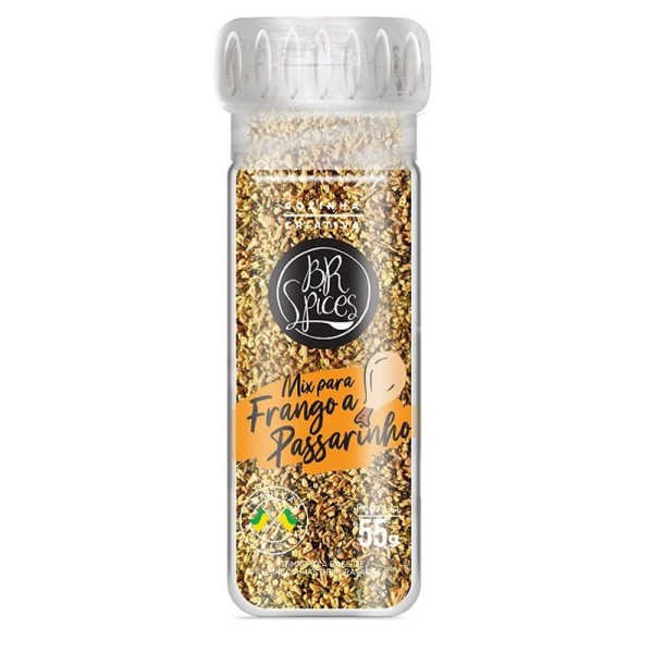 Encontraproduto.com.br - Moedor Mix para Frango a Passarinho BR Spices Vidro 55g