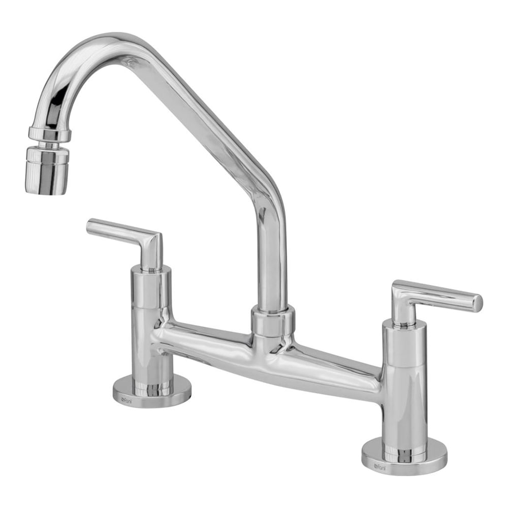 Encontraproduto.com.br - Misturador p/ Cozinha Jade Clássica de Mesa c/ Bica Móvel Cromada Fani