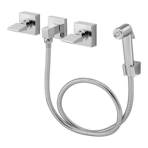 Encontraproduto.com.br - Ducha Higiênica com Misturador e Gatilho Abs Flexível Prima Cromado