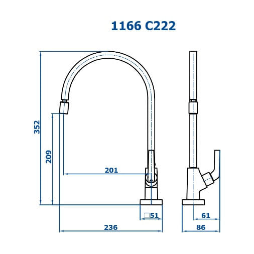 Encontraproduto.com.br - Torneira Para Pia Mesa B Móvel Com Arej Articulável C-222 1166 Fani