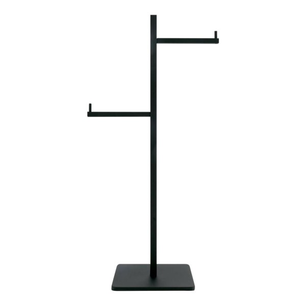 Encontraproduto.com.br - Papeleira Piso com Reserva Horizontal Quadrada Paris Black Fosco