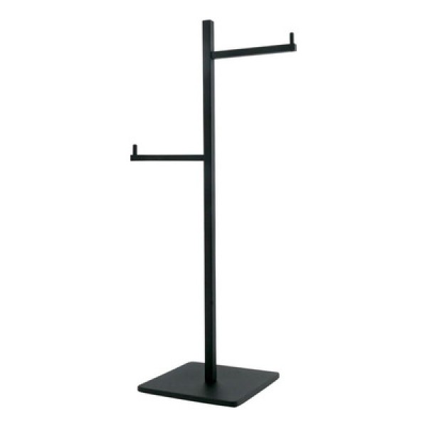 Encontraproduto.com.br - Papeleira Piso com Reserva Horizontal Quadrada Paris Black Fosco