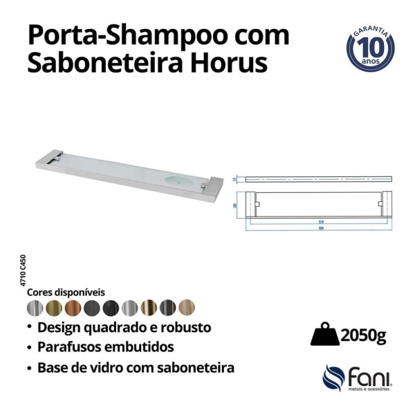 Encontraproduto.com.br - Prateleira com Saboneteira Horus Black Fosco