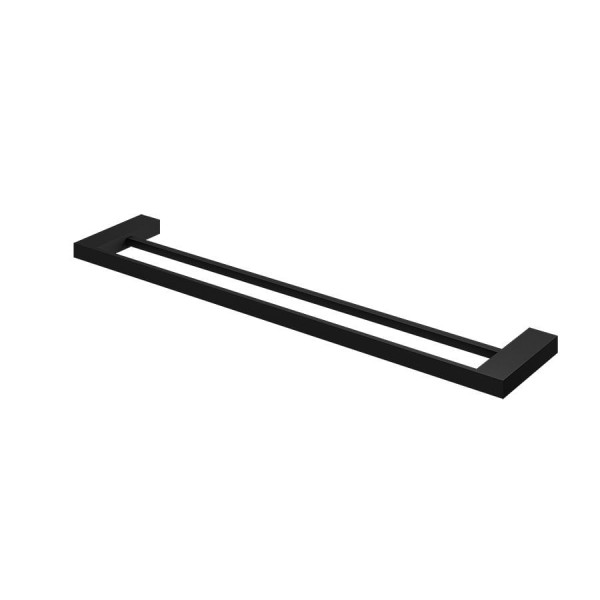 Encontraproduto.com.br - Porta Toalha Duplo Reto Longo Horus 60cm Preto Fosco - Fani - 4900 BK450 - Unitário