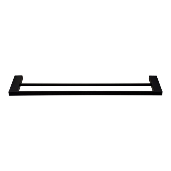Encontraproduto.com.br - Porta Toalha Duplo Reto Longo Horus 60cm Preto Fosco - Fani - 4900 BK450 - Unitário