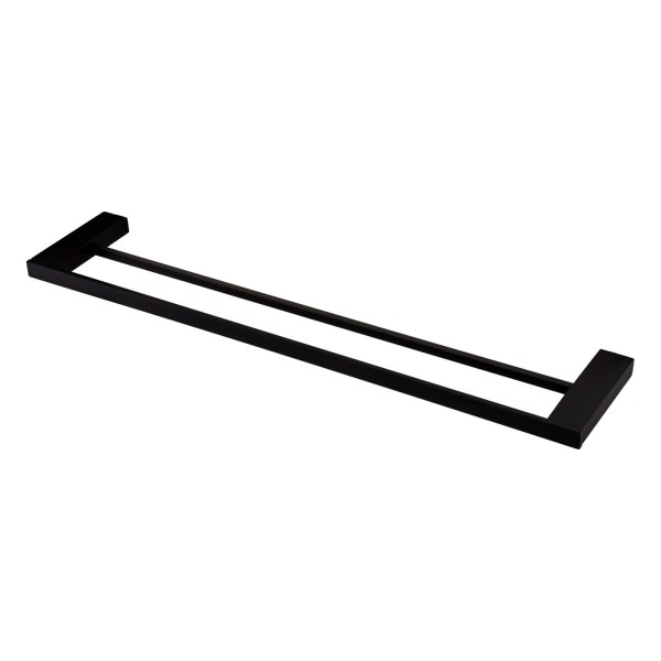 Encontraproduto.com.br - Porta Toalha Duplo Reto Longo Horus 60cm Preto Fosco - Fani - 4900 BK450 - Unitário
