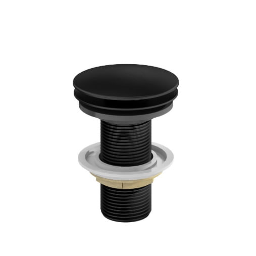 Encontraproduto.com.br - Válvula de Escoamento Redonda Click para Banheiro e Lavabo Preta Fosca - Fani - 1608 BK - Unitário