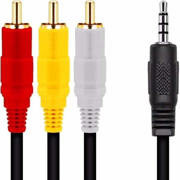 Cabo P3 Macho X 3 Rca Macho Com 1,50 Metros Mbtech Mb71003