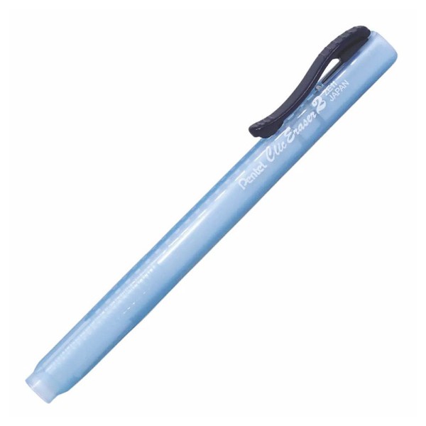 Encontraproduto.com.br - Borracha Retrátil Clic Eraser Azul Com Refil Pentel