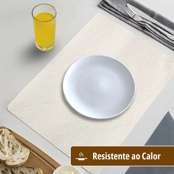 Encontraproduto.com.br - 10 Jogo Americano Cestaria Bege - Trançado Impermeável  Pvc