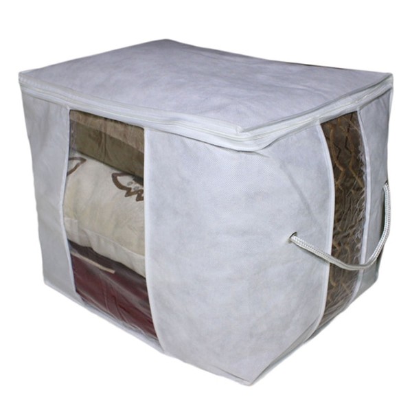 Encontraproduto.com.br - 2 Organizadores Transparente Multiuso Com Alça Roupa Cama