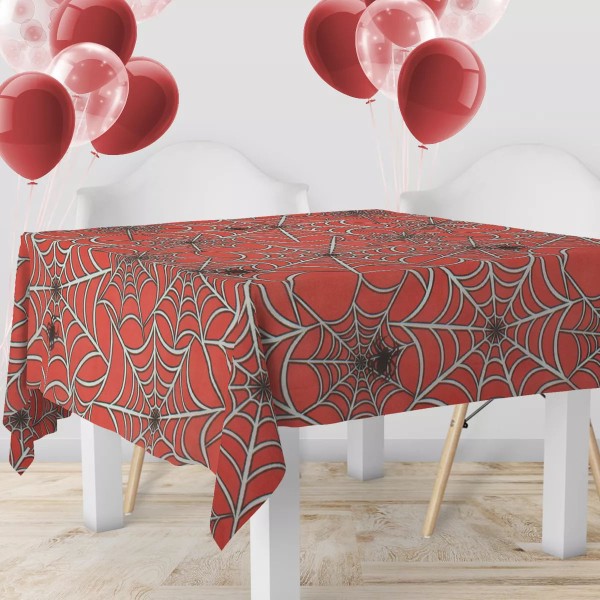 1 Toalha Mesa Festa Estampado TNT Spider Teia Aranha 140X500