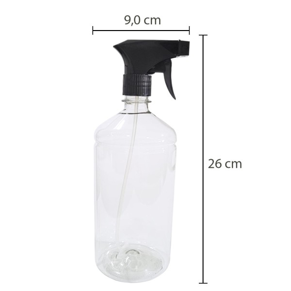 Encontraproduto.com.br - 4 Frasco Borrifador Spray 1000ml Cilíndrico Gatilho Preto