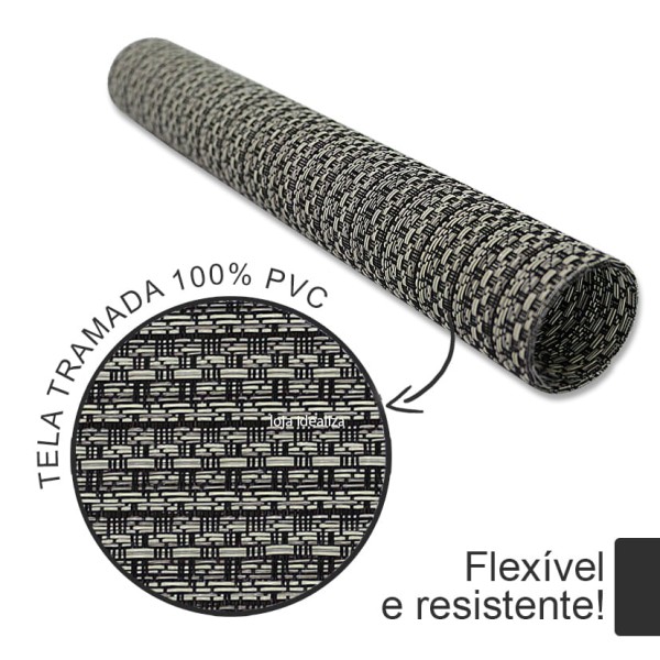 Encontraproduto.com.br - 12 Jogo Americano Tela Trançado Trama Rústico Resistente MR