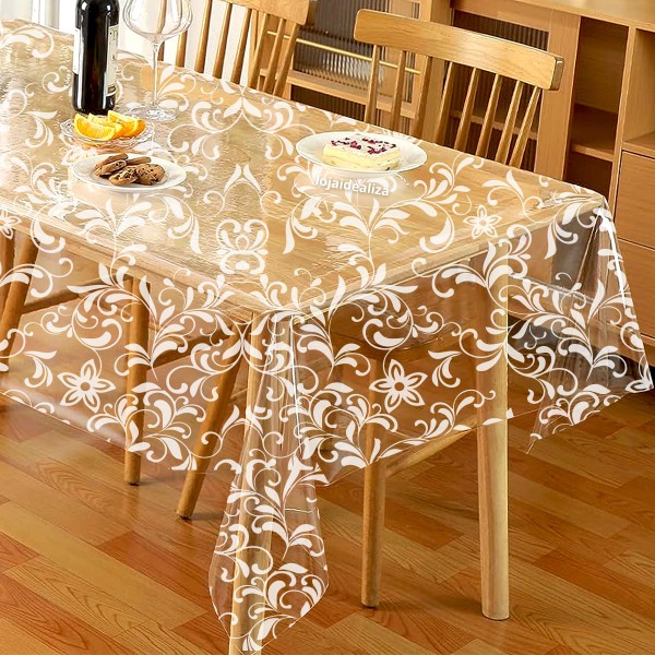 Encontraproduto.com.br - Toalha Mesa Plástico Transparente 6 E 8 Lugares 1,40x2,20 M1