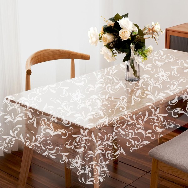 Encontraproduto.com.br - Toalha Mesa Plástico Transparente 6 E 8 Lugares 1,40x2,20 M1