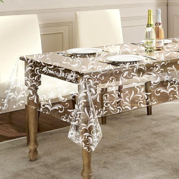 Encontraproduto.com.br - Toalha Mesa Plástico Transparente 6 E 8 Lugares 1,40x2,20 M1
