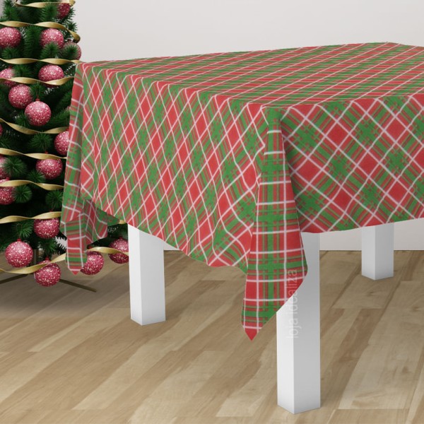1 Toalha Mesa TNT Festa Feliz Natal Xadrez Natalino 140x200