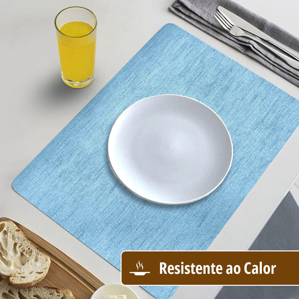 Encontraproduto.com.br - 12 Jogo Americano Mesa Posta Luxo Impermeável Pvc Trm Azm