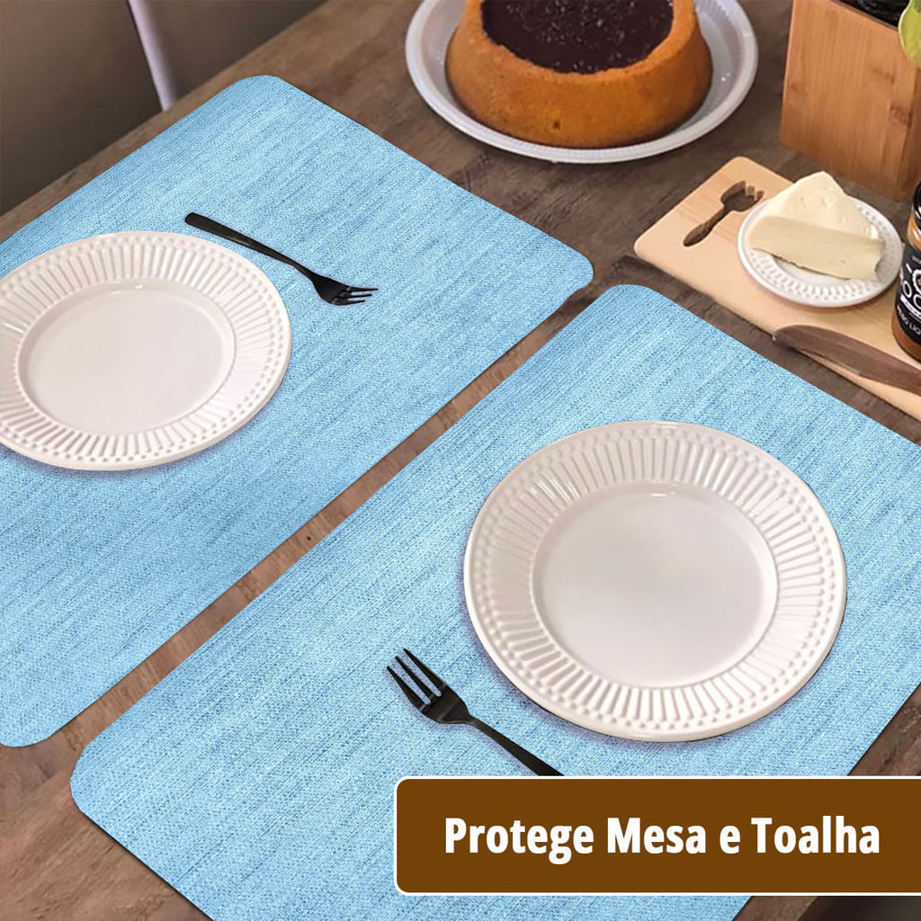 Encontraproduto.com.br - 10 Jogo Americano Mesa Posta Luxo Impermeável Pvc Trm Pt