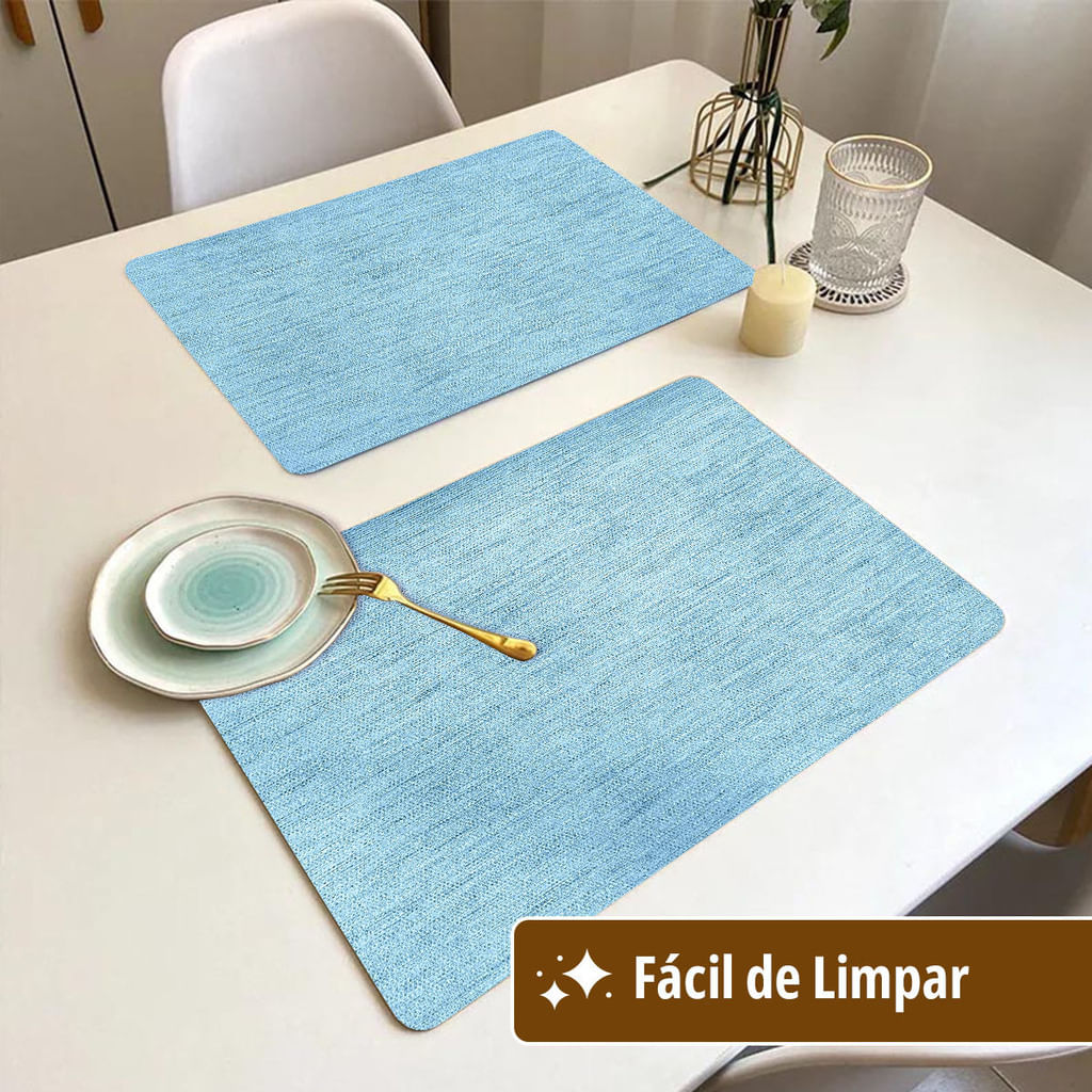 Encontraproduto.com.br - 10 Jogo Americano Mesa Posta Luxo Impermeável Pvc Trm Pt